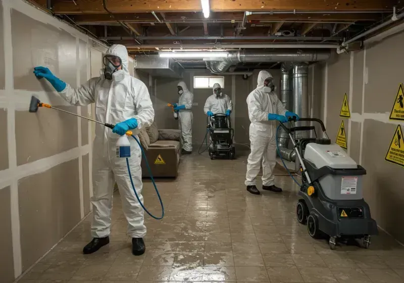 Basement Moisture Removal and Structural Drying process in Nixon, PA